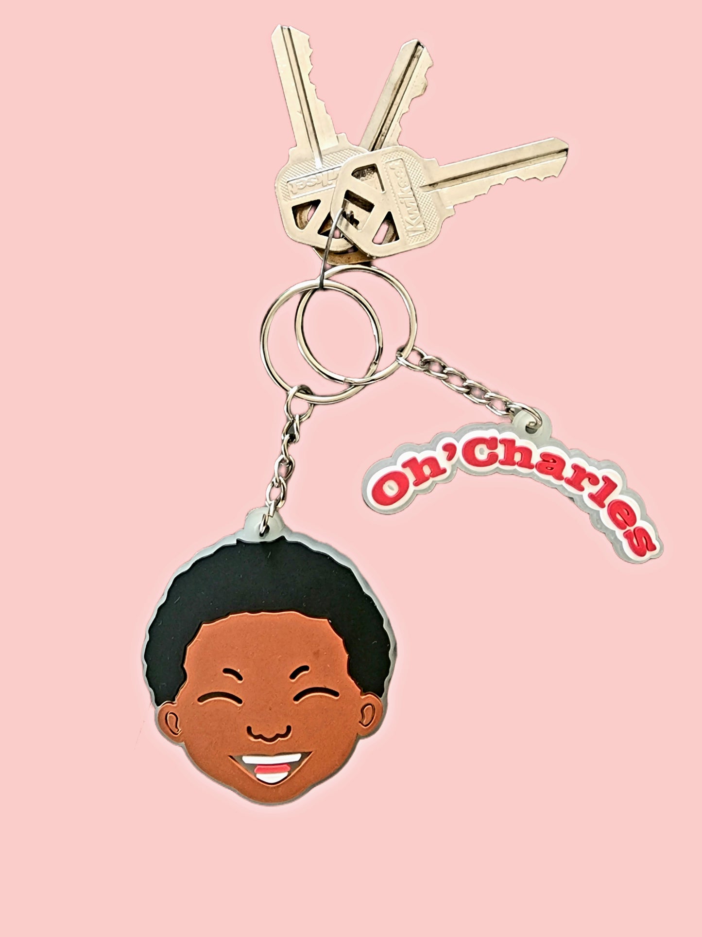 Oh' Charles Big Face Keychain